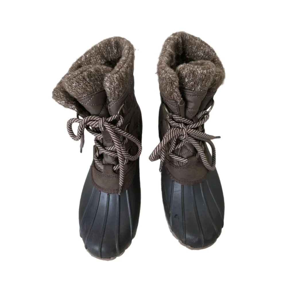 Baretraps‎ Brown Quilted Knit Waterproof Duck Winter Boot 7M